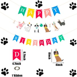 Dog Banner,Dog Happy Birthday Banner Backdrop For Boy Girl Dog Themed Birthday Decorations