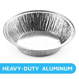 MontoPack Disposable 5" Aluminum Foil Pie/Tart Pan (50 Pack) | 5 Inch Round Cake Pan for Baking Personal Mini Pies, Homemade Cakes & Quiche | Oven Safe Foil Tins Easily Stack & Store, Freeze & Reheat