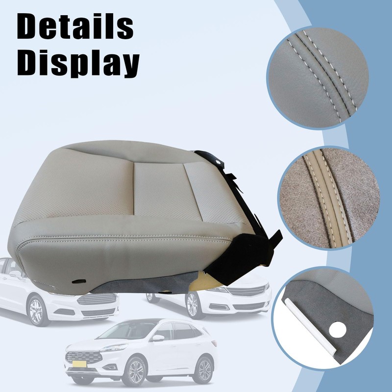 Sekeseauto Gray Replacement Driver and Passenger Side Bottom Seat Covers