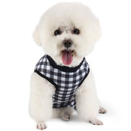 Due Felice Dog Surgery Suit - Female & Male Dog Onesie for Spay/Neuter Recovery - Black Plaid, Small/Medium