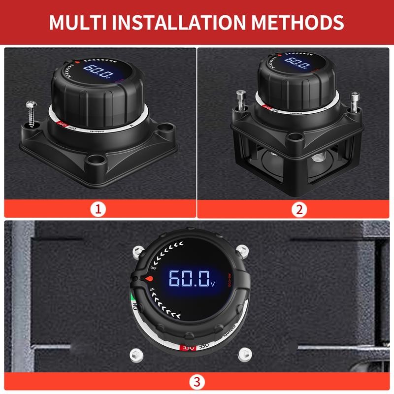 Battery Disconnect Power Switch with Digital Voltage Display,DC 5-60V