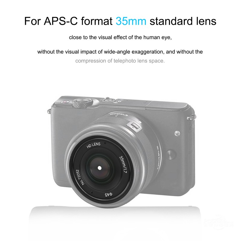 NEWYI 35mm F1.7 Large Aperture Portrait Fixed Focus Manual Lens