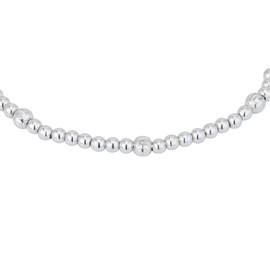 Vanbelle 925 Sterling Silver Jewelry - Rhodium Plated - Designer Silver Bead Bracelet - Stylish Hand Bracelet for Women 6.50" long + 1" extender