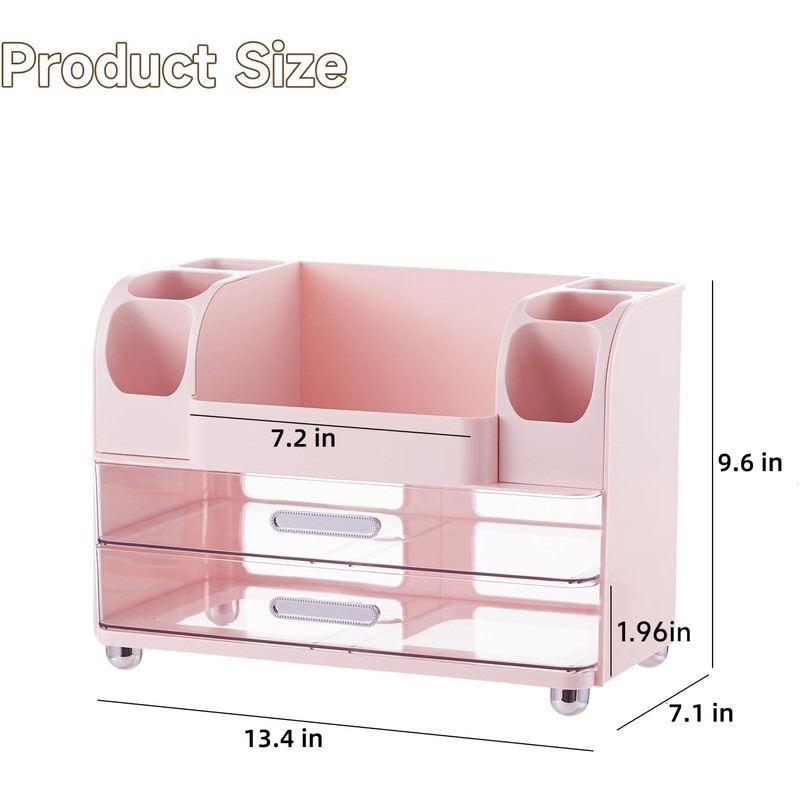 UFORU Makeup Organizer for Vanity with 2 Large Drawers, Cosmetic