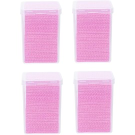 Toallitas para Extensiones de Pestañas Rosa, 4 Cajas 200 Piezas, Limpiador Portátil Proceso de Aplicación de Pestañas