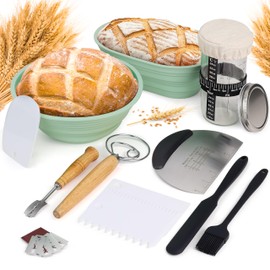 Silicone Basket, Sourdough Bread Baking Supplies, Sourdough Starter Kit, Bread Lame, Danish Dough Whisk, Bread Basket, Bread Proofing Basket (Sage)