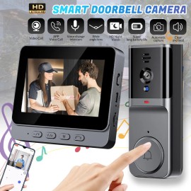 2.4G Wireless Smart LCD Screen Intercom Video Doorbell Camera Monitor Home 4.3"