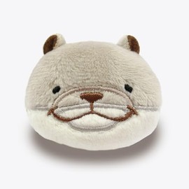 Morisaka Global Face Plush Badge Mochikawa Lie Gray 5 x 2 x 4 cm Animal, Healing Cute Mochi Series, Sewn Mochi Mochi MOKB-0080KG