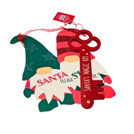 AKEDE Christmas Santa Stop Here Sign 12 X 15” & Santa Key Wooden 9 X 3.5 | Outdoor Outside Christmas Decorations | Christmas Decorations Indoor | Christmas Eve Box Fillers (RED & GREEN)