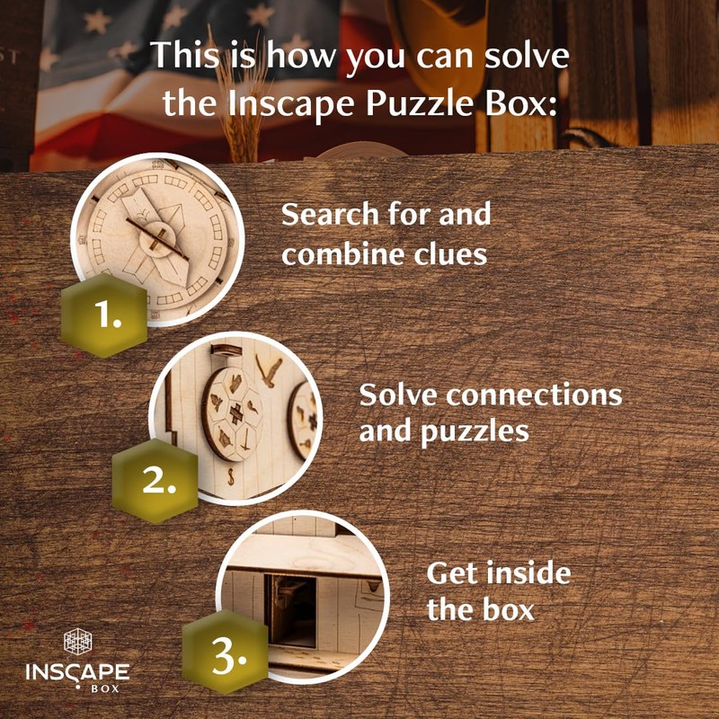 INSCAPE Wild West Riddles - Puzzle Box - Wooden Escape