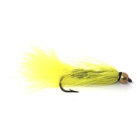 Feeder Creek Bead Head Wooly Bugger Fly Fishing Flies for Trout, Bass and Panfish - 12pc Handmade Multicolor Wet Flies for Freshwater Fishing (10, Olive/Yellow)