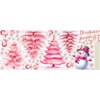 HAIDDLE Pink Christmas Snowman Christmas Trees Window Sticker Decals