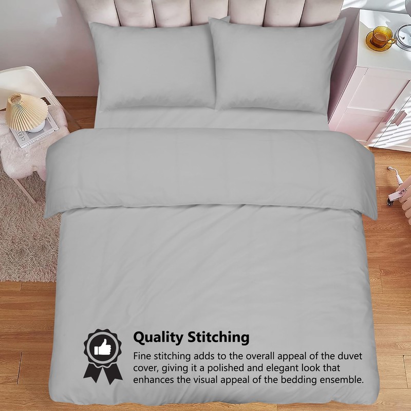 SSW HOMES Super King Duvet Cover Set (Grey) - 3