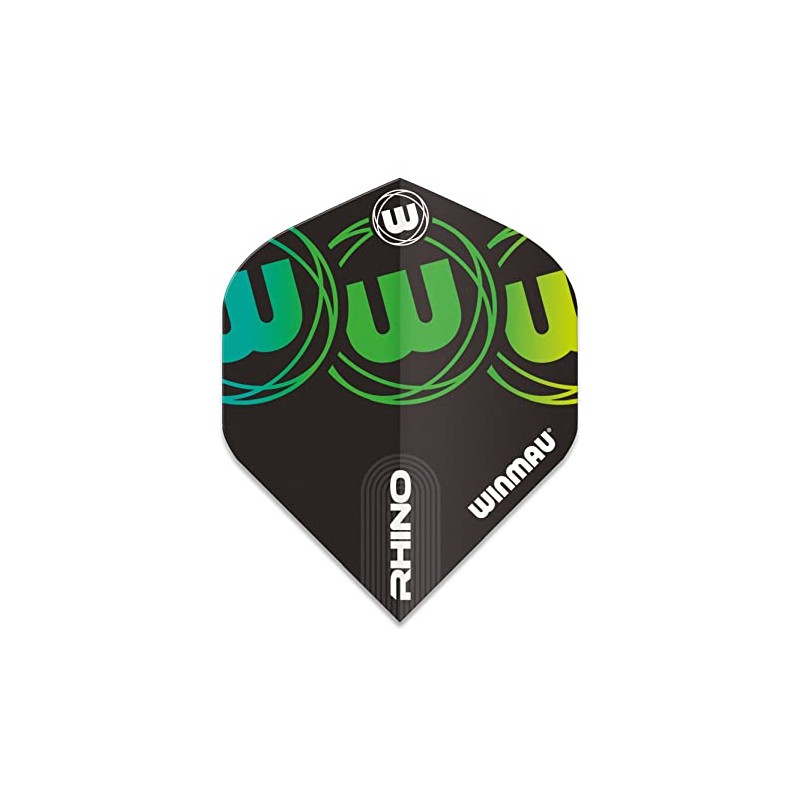 WINMAU Rhino Black & Green Extra Thick Dart Flights -
