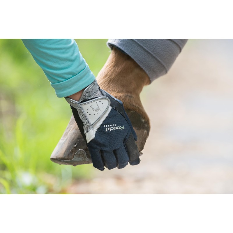 Roeckl Sports equestrian gloves MADRID, summer riding glove, black/gold 6