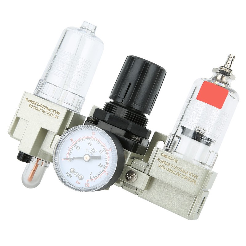 Air Oil Water Separator Triplet Automatic Drainage Pressure Regulator Aluminum