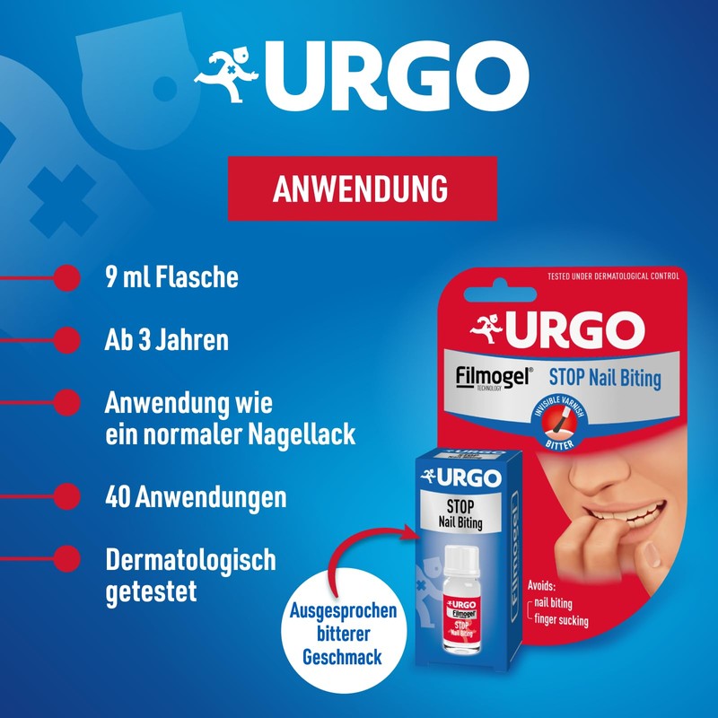 Urgo Stop Nail Biting Bitter Nail Polish 3+ Years 9ml