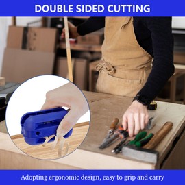 Edge Banding Trimmer, Double Sided Trimmer with Tungsten Carbide Blades, edge trinmer for Trimming and Processing Wood Edge Banding Trimmer Tool, Blue