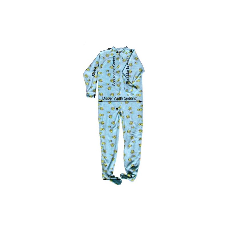 Babies Nursery Print Footie Jammies in Size Medium