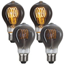 Edearkar A19 Vintage Edison Filament Light Bulb, Warm White Antique Flexible Spiral LED Filament Light Bulb, E26 Base Smoky Grey Glass Finishing, Dimmable Chandelier Vintage Fixture (4 Pack)