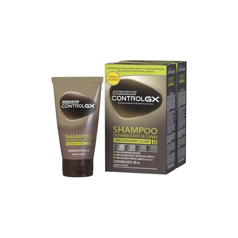 Shampoo Desvanecedor De Canas Just For Men Control Gx 2-pack
