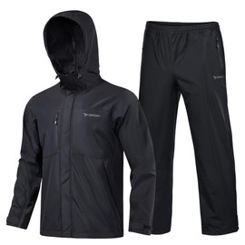 Rodeel Waterproof Fishing Rain Coat and Pant Suit for Men Outdoor Hiking (Rain Gear Jacket & Trouser Suit)