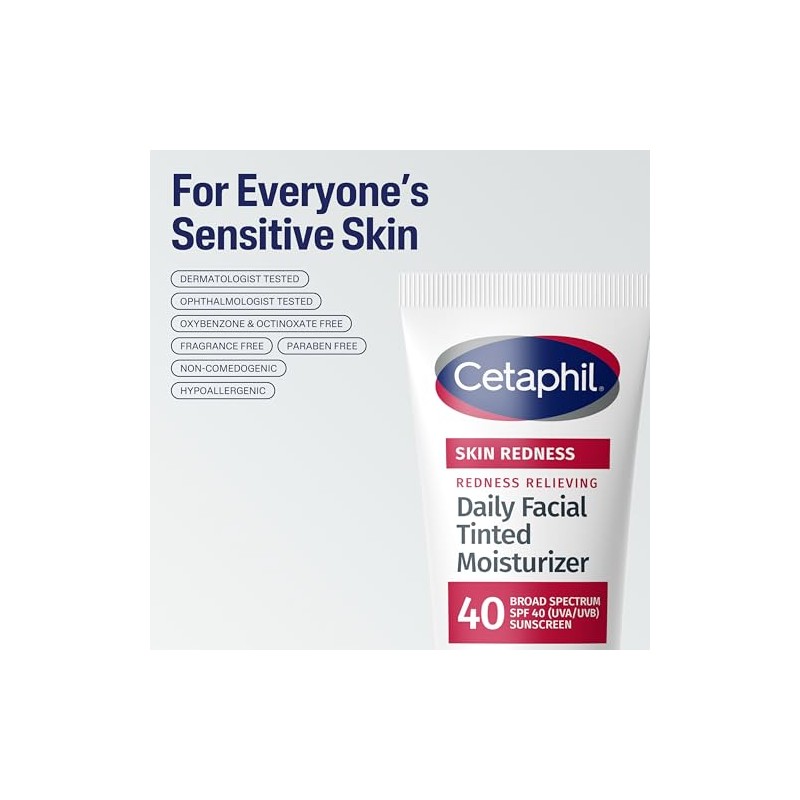 Cetaphil Redness Relieving Daily Facial Moisturizer SPF 40, 1.7 Ounce