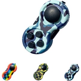 mciskin Fidget Pads Toy, Fidget Controller Stress Reducer, Fidget Controller for Stress Relief and Anxiety, with 9 Fidget Functions and Lanyard - Perfect for Stress Reducing