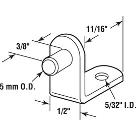 Prime-Line U 101070 Steel Shelf Support Peg, 5mm., Polished Brass Plated (Pack of 8)