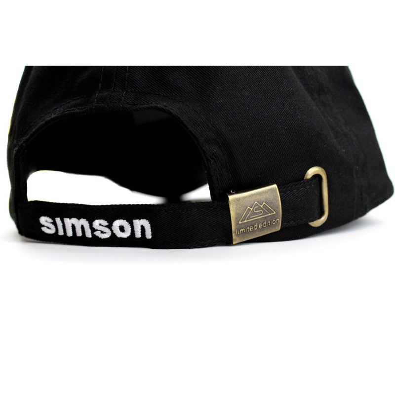 BISOMO Simson Base Cap Black White with Simson Logo