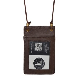 Mw561rbk Black Leather Id and Business Card Holder Neck Band (Dark Brown)
