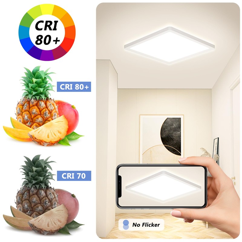 LED Ceiling Light Living Room 4000K-18W-1600LM, IP44 Waterproof Modern Simple