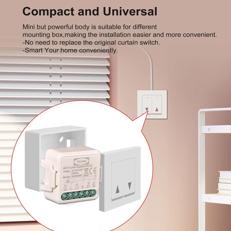 Yueyang WiFi Curtain Switch RF Tuya Smart Life Roller Shutter