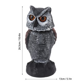 Tomotato Fake Owl Bait, Owl Scarecrow with Rotating Head, Plastic Shaker Head, Owl Sculptures for Deterrent Birds for Outdoors, Garden, Yard, Lawn
