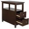 Segawe Chairside End Table with 2 Drawer and Shelf for