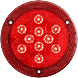Optronics STL43RBXP 4" Round Sealed LED Light with Reflex, Red
