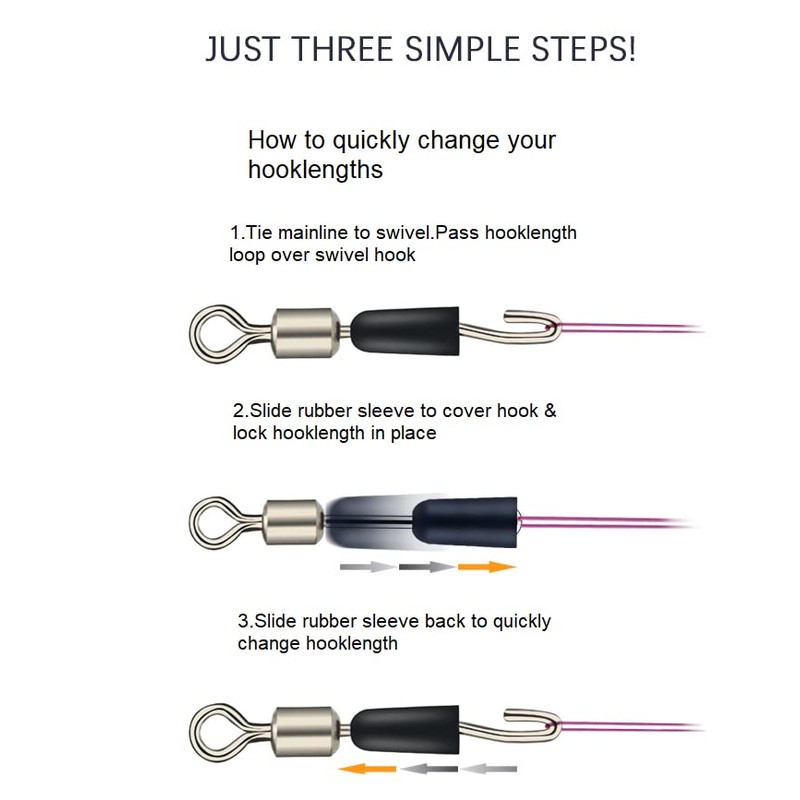 TFS Angling Quick change hook length swivel connector.10,20 or 30