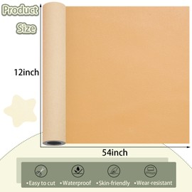 TACOLO Khaki Leather Repair Patch Tape, 12×54 Inch Self Adhesive Leather Repair Kit Vinyl Repair Tape for Furniture, Sofa Leather Repair Patch Waterproof for Car Seat, Office Chair, Boat Cover 1 Roll