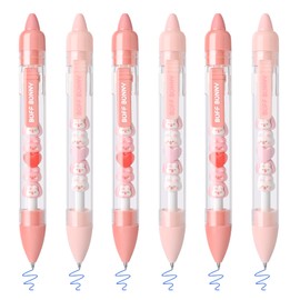 Valtiner 6 Pcs Cute Erasable Gel Pens, Retractable Blue Ink Erasable Pen with Eraser, 0.5mm Fine Point, Quick Dry Smooth Writing Pens for School Work Crossword Puzzles (Blue Ink - Rabbit)