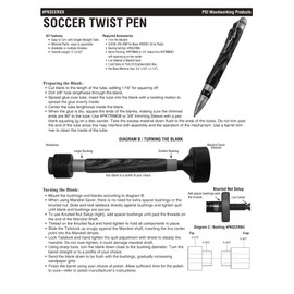 Penn State Industries PKSCERGM Soccer Twist Ballpoint Pen Kit Woodturning Project (Gun Metal)