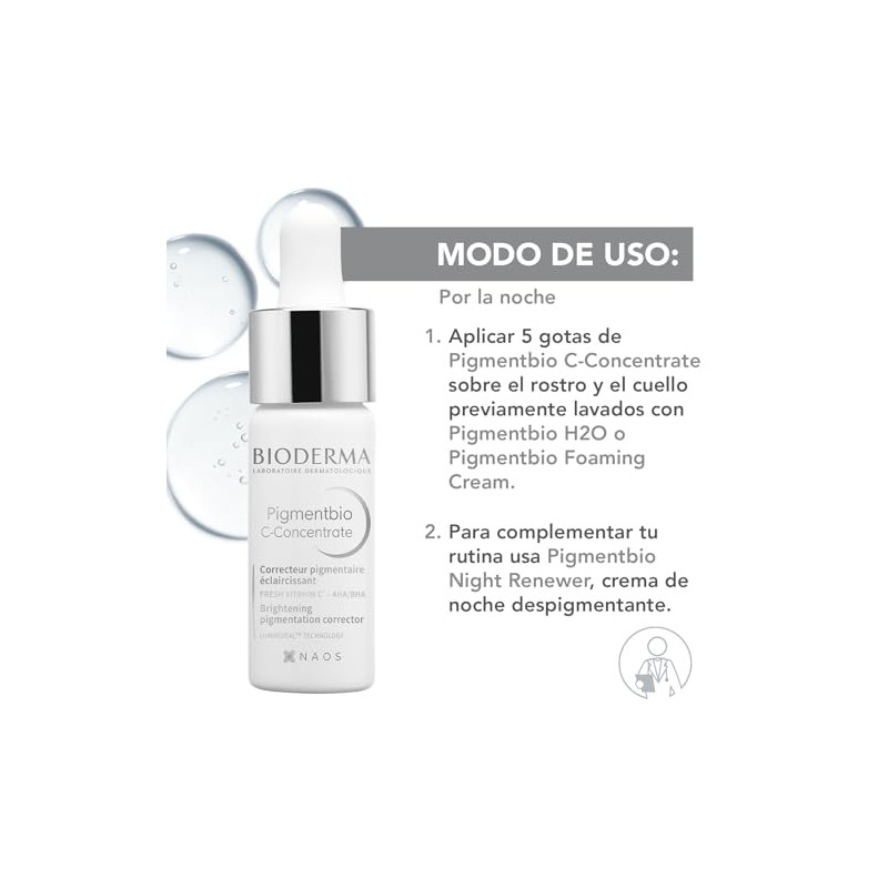 BIODERMA, Sérum Antimanchas, Pigmentbio C-Concentrate Sérum Con Vitamina C, Hidratante