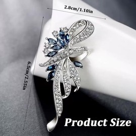 MIRKUZI Brooches & Pins for Women Ladies Brooch Crystal Brooch Pin Rhinestone Bouquet Brooch Elegant Brooch Fits Ladies Coat Dress Brooch Pin