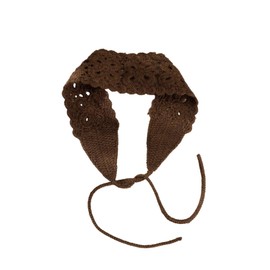 OYOANGLE Women's Boho Crochet Knit Hair Band Vintage Head Wrap Hair Bandanas Head Kerchief Brown One-Size