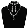 Jstyle Rhinestone Bridal Jewelry Set Necklace Bracelet Clip On Earrings