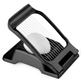 Yuzxaun - Cortador de huevos de acero inoxidable, multiusos, apto para lavaplatos, negro