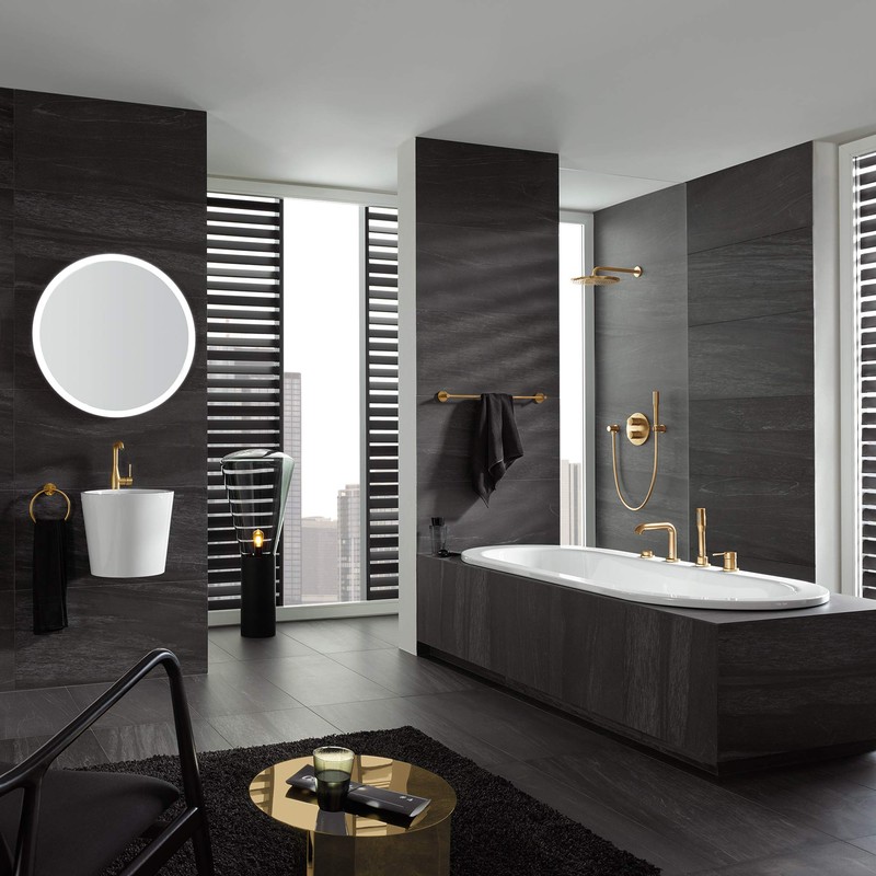 GROHE 40365GN1 Essentials Towel Ring, Brushed Cool Sunrise