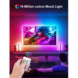 KANTUTOE LED Lights for TV, 16.4ft LED Lights for 45-75 Inch TVs, RGB TV Backlight Behind, Music Sync Bluetooth APP & Remote Control Strip Lights USB Powered for Bedroom, Gaming, Home Décor