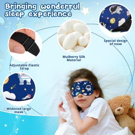 Antifaz de seda para niños estilo espacial – Pyopbow Kids Sleep Mask