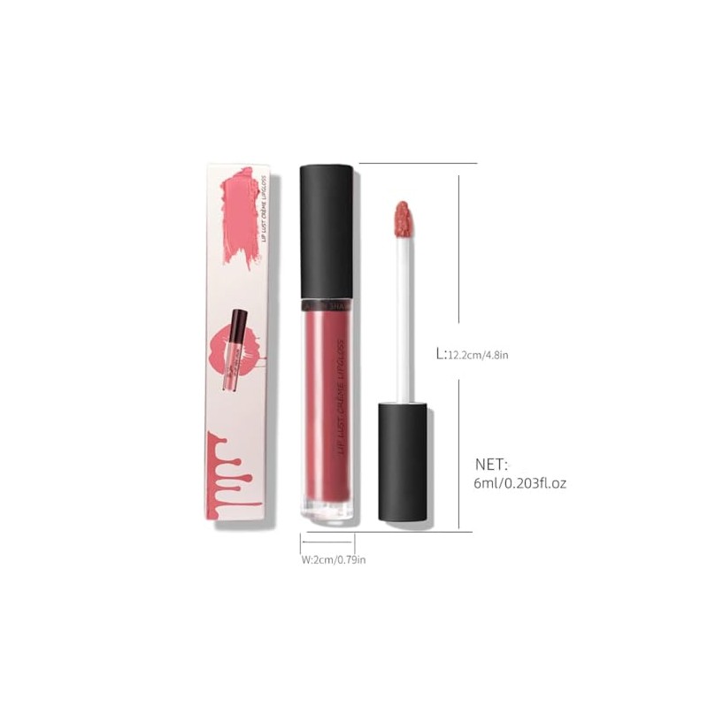 Labial Crema 12 Tonos, Terciopelo Hidratante Waterproof (#3)