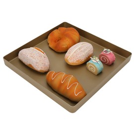 Oumefar Baking Sheets Pan, 11 x 11 x 1.2 in Baking Tray, Oven Trays Gold Aluminum Alloy Shape Non-Stick Baking Tray Bread Pizza Tray Baking Tool, Cookie Sheet Replacement Toaster